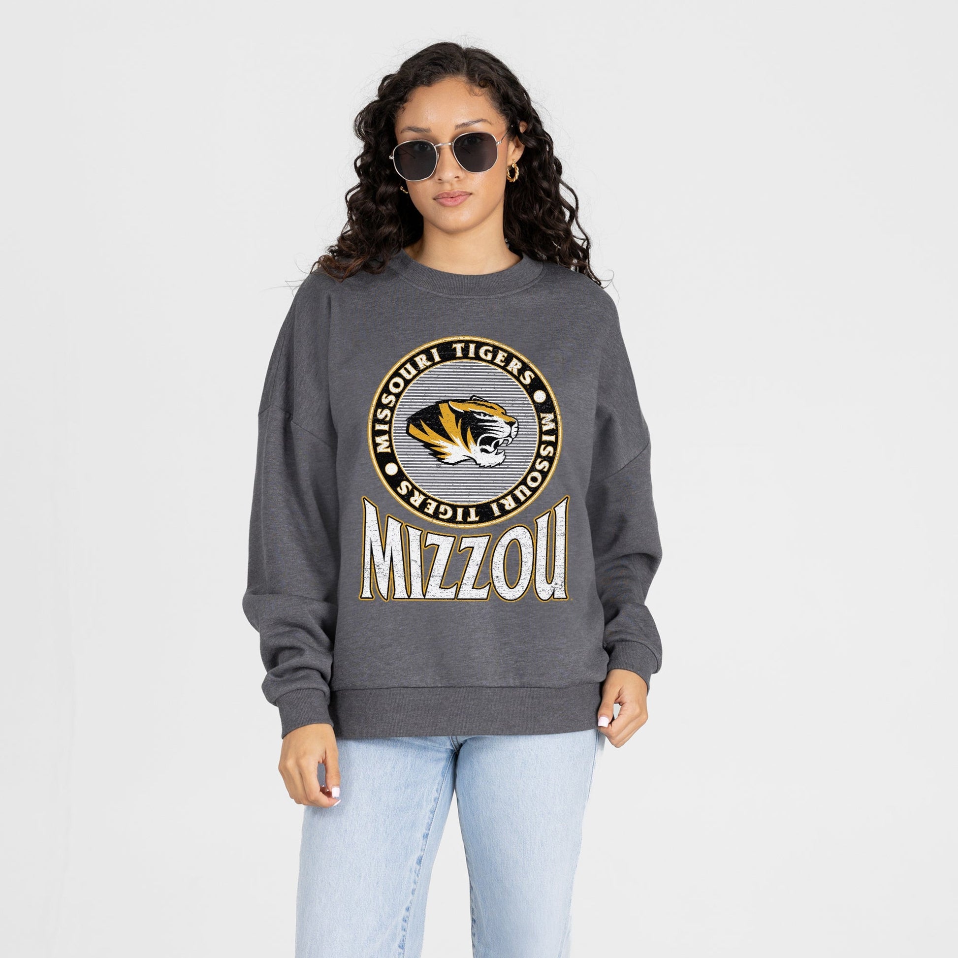 MISSOURI TIGERS SATURDAY SEAL PREMIUM FLEECE DROP SHOULDER CREWNECK PULLOVER
