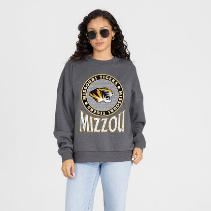 MISSOURI TIGERS SATURDAY SEAL PREMIUM FLEECE DROP SHOULDER CREWNECK PULLOVER