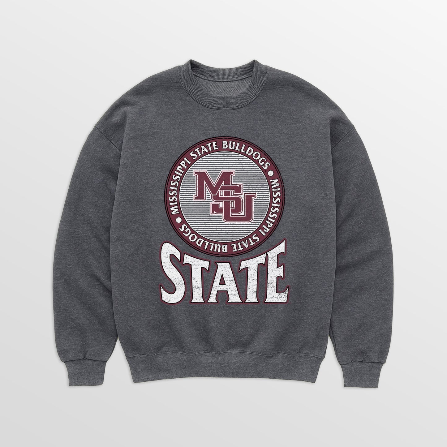 MISSISSIPPI STATE BULLDOGS SATURDAY SEAL PREMIUM FLEECE DROP SHOULDER CREWNECK PULLOVER