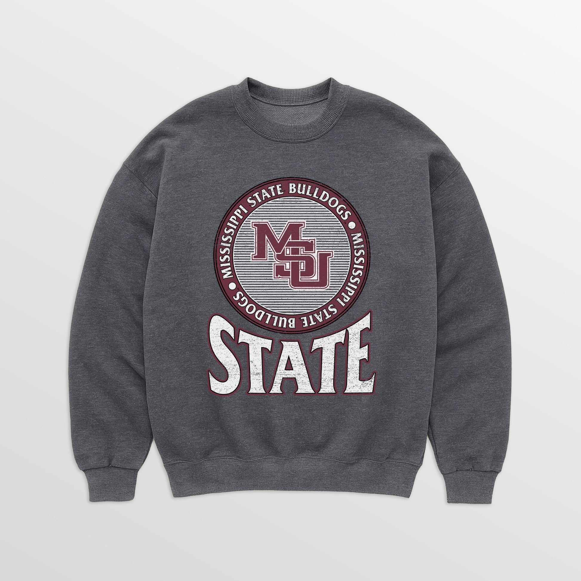 MISSISSIPPI STATE BULLDOGS SATURDAY SEAL PREMIUM FLEECE DROP SHOULDER CREWNECK PULLOVER
