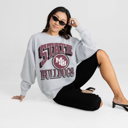 MISSISSIPPI STATE BULLDOGS GAME ON PREMIUM FLEECE DROP SHOULDER CREWNECK PULLOVER