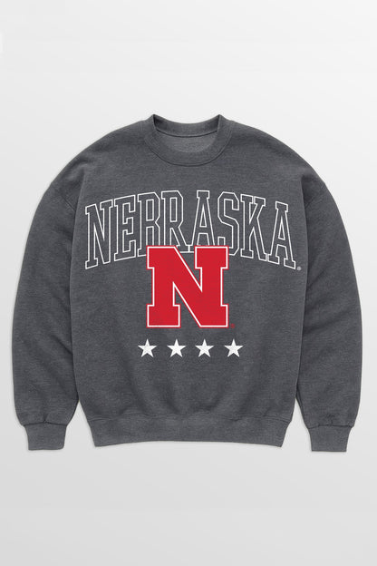 NEBRASKA CORNHUSKERS RISING STAR PREMIUM FLEECE CREWNECK PULLOVER