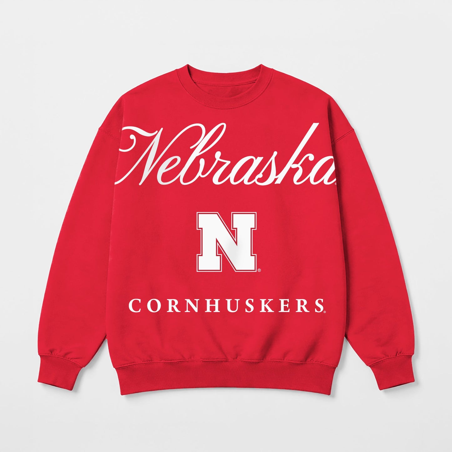 NEBRASKA CORNHUSKERS LEGACY CLUB PREMIUM FLEECE DROP SHOULDER CREWNECK PULLOVER