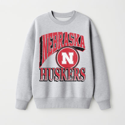 NEBRASKA CORNHUSKERS GAME ON PREMIUM FLEECE DROP SHOULDER CREWNECK PULLOVER