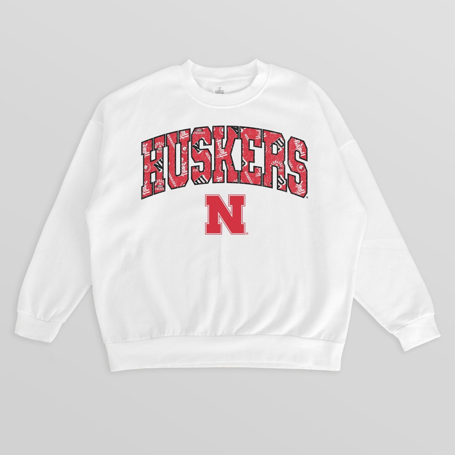 NEBRASKA CORNHUSKERS SWEET PLAY PREMIUM FLEECE DROP SHOULDER CREWNECK PULLOVER
