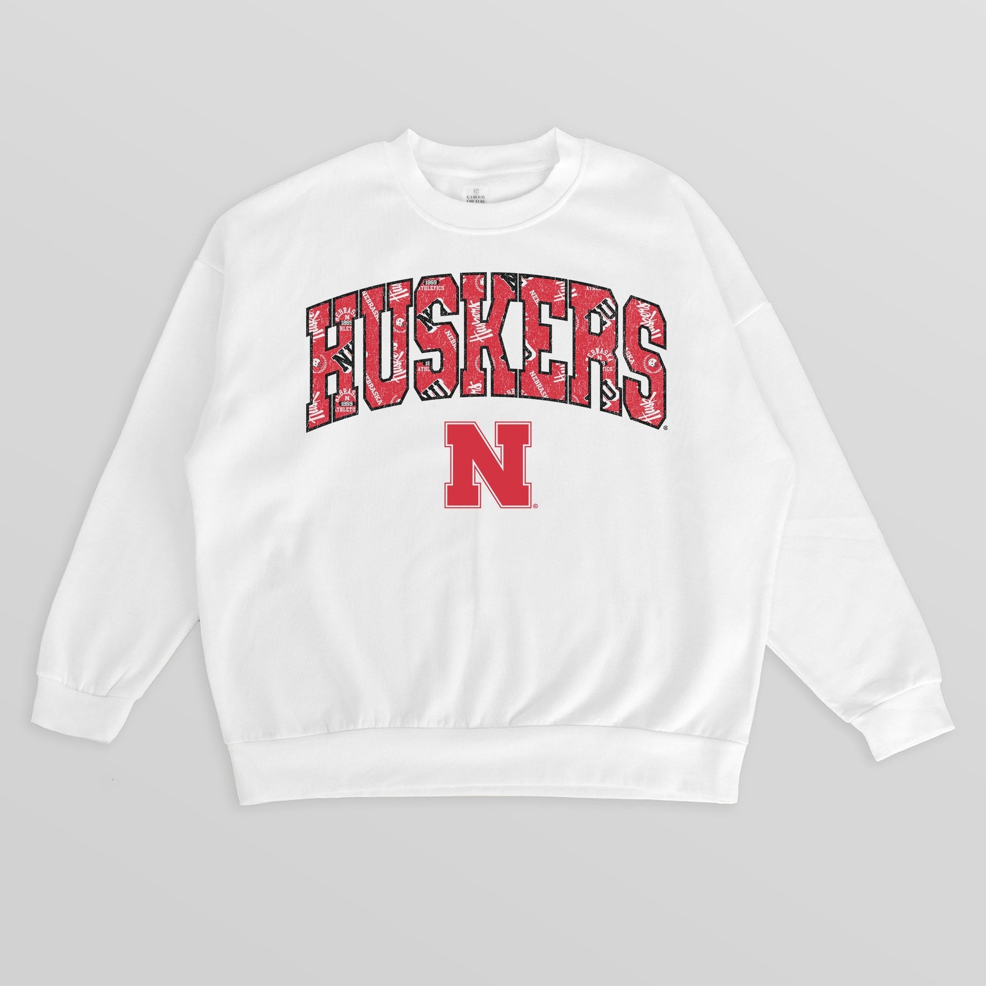 NEBRASKA CORNHUSKERS SWEET PLAY PREMIUM FLEECE DROP SHOULDER CREWNECK PULLOVER