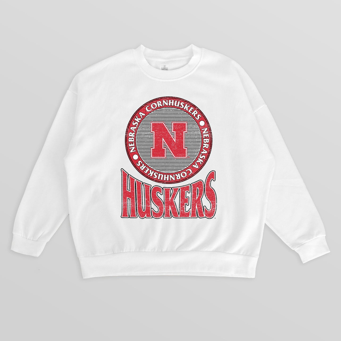 NEBRASKA CORNHUSKERS ENDZONE PREMIUM FLEECE DROP SHOULDER CREWNECK PULLOVER