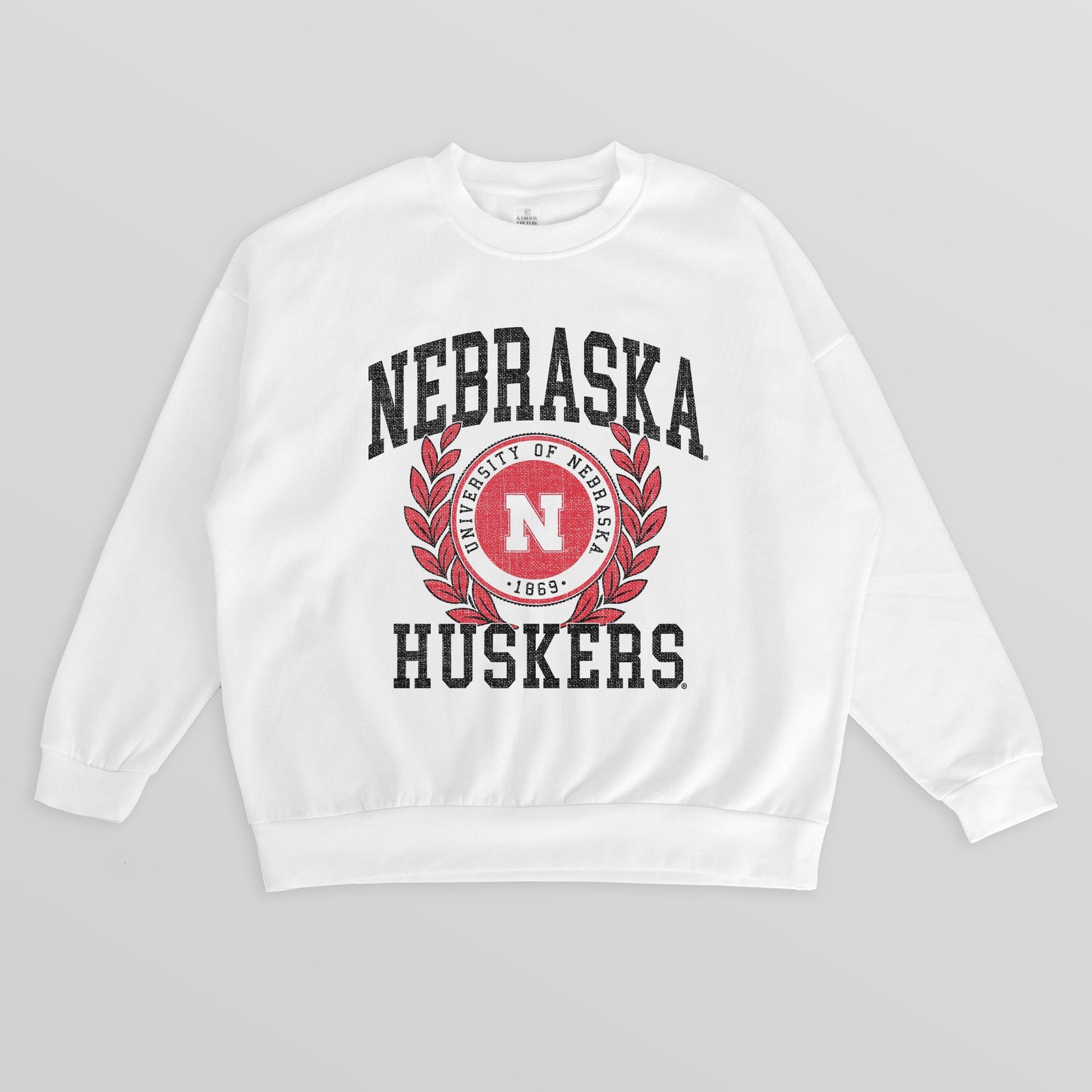 NEBRASKA CORNHUSKERS GOLD STANDARD PREMIUM FLEECE DROP SHOULDER CREWNECK PULLOVER