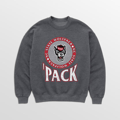 NORTH CAROLINA STATE WOLFPACK SATURDAY SEAL PREMIUM FLEECE DROP SHOULDER CREWNECK PULLOVER