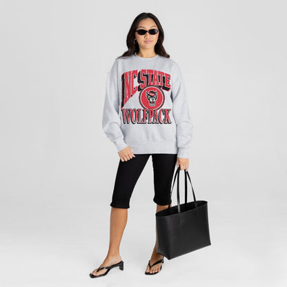 NORTH CAROLINA STATE WOLFPACK GAME ON PREMIUM FLEECE DROP SHOULDER CREWNECK PULLOVER