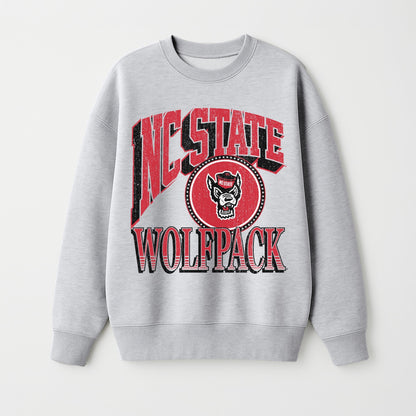 NORTH CAROLINA STATE WOLFPACK GAME ON PREMIUM FLEECE DROP SHOULDER CREWNECK PULLOVER