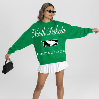NORTH DAKOTA FIGHTING HAWKS LEGACY CLUB PREMIUM FLEECE DROP SHOULDER CREWNECK PULLOVER