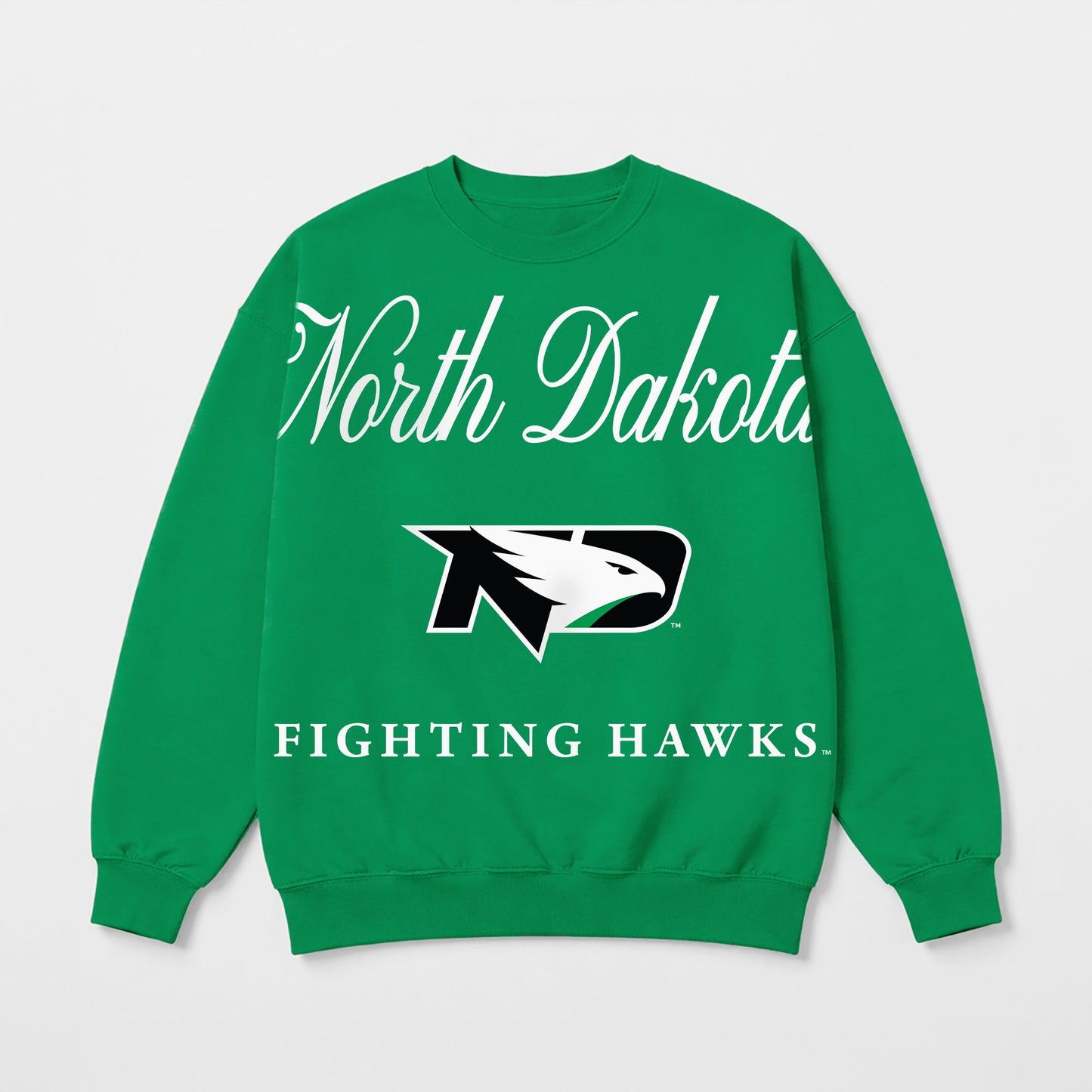 NORTH DAKOTA FIGHTING HAWKS LEGACY CLUB PREMIUM FLEECE DROP SHOULDER CREWNECK PULLOVER