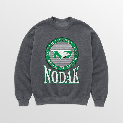 NORTH DAKOTA FIGHTING HAWKS SATURDAY SEAL PREMIUM FLEECE DROP SHOULDER CREWNECK PULLOVER