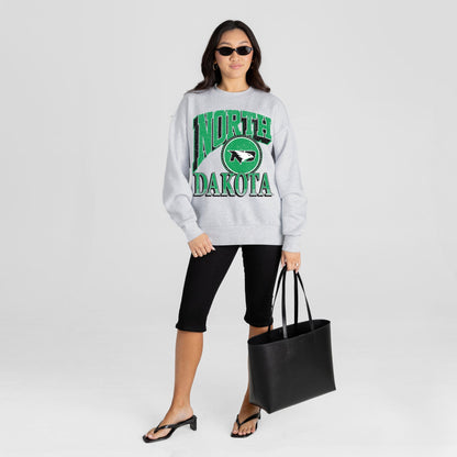 NORTH DAKOTA FIGHTING HAWKS GAME ON PREMIUM FLEECE DROP SHOULDER CREWNECK PULLOVER