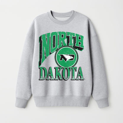NORTH DAKOTA FIGHTING HAWKS GAME ON PREMIUM FLEECE DROP SHOULDER CREWNECK PULLOVER