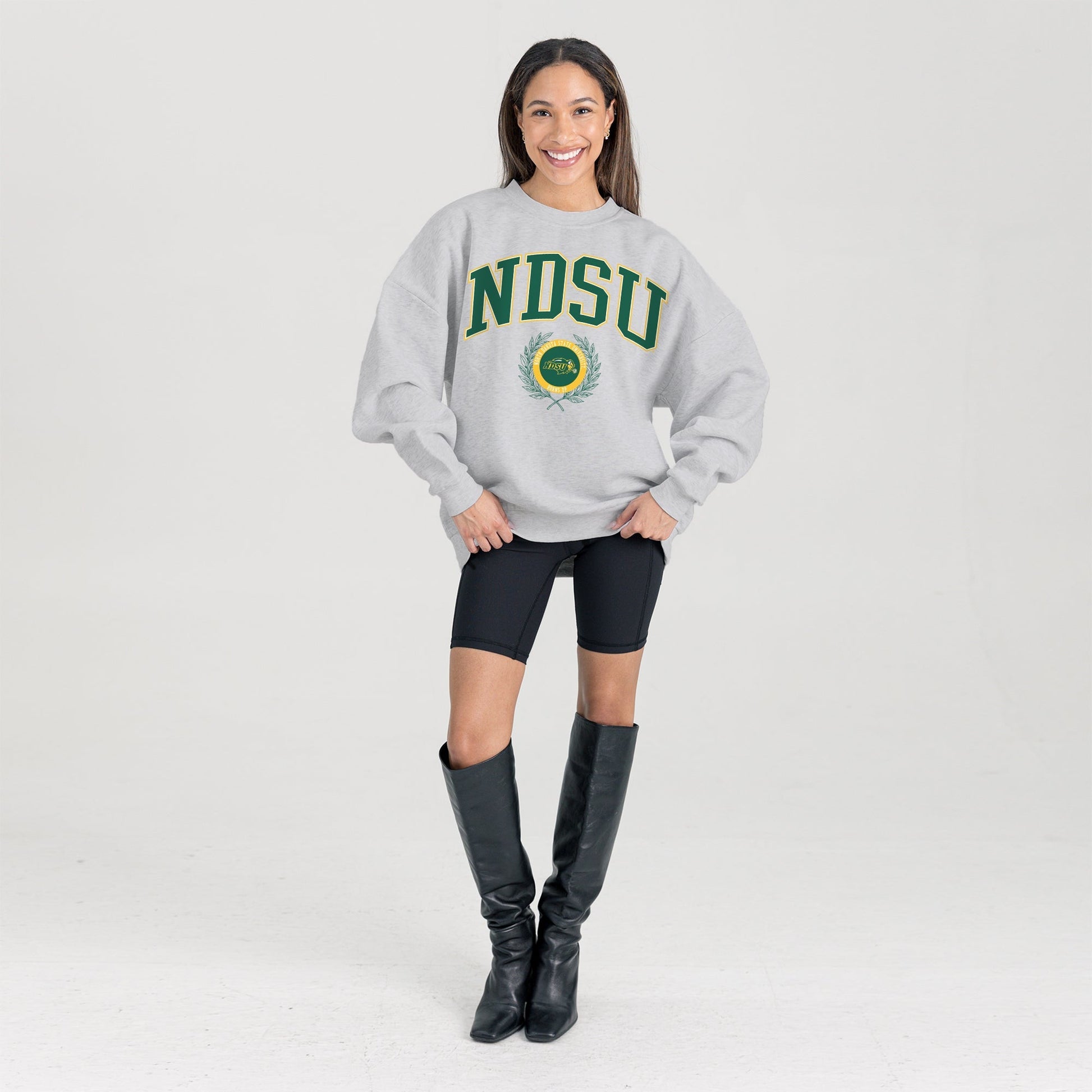 NORTH DAKOTA STATE BISON TRADITION REFINED PREMIUM FLEECE CREWNECK PULLOVER