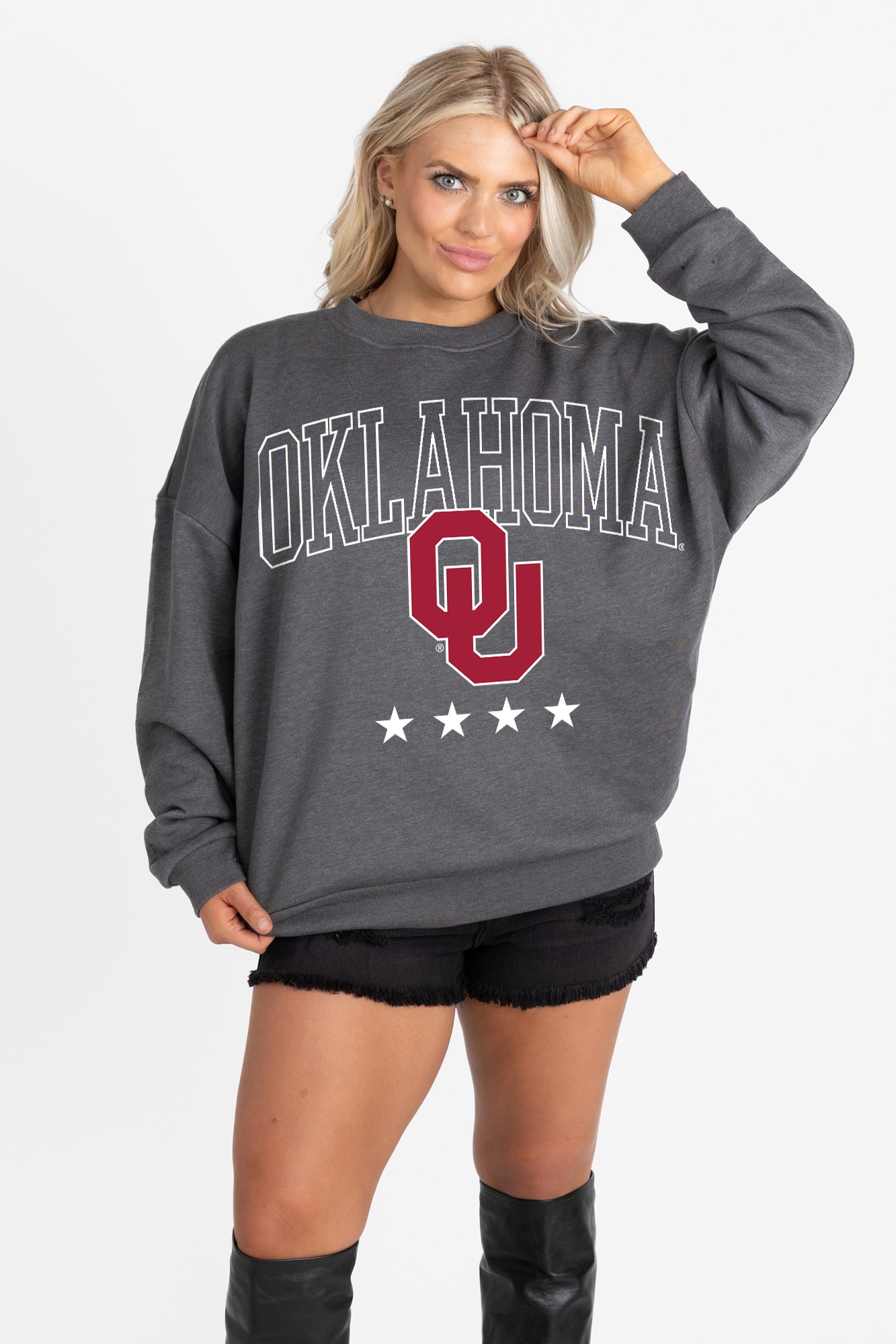 OKLAHOMA SOONERS RISING STAR PREMIUM FLEECE CREWNECK PULLOVER