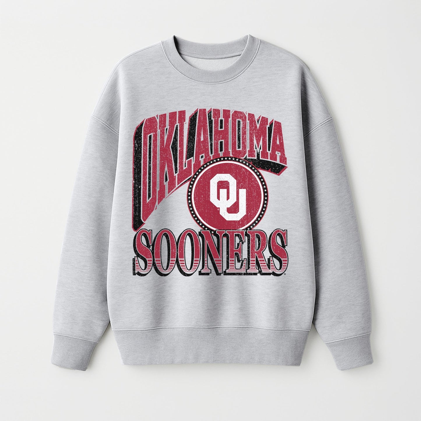 OKLAHOMA SOONERS GAME ON PREMIUM FLEECE DROP SHOULDER CREWNECK PULLOVER