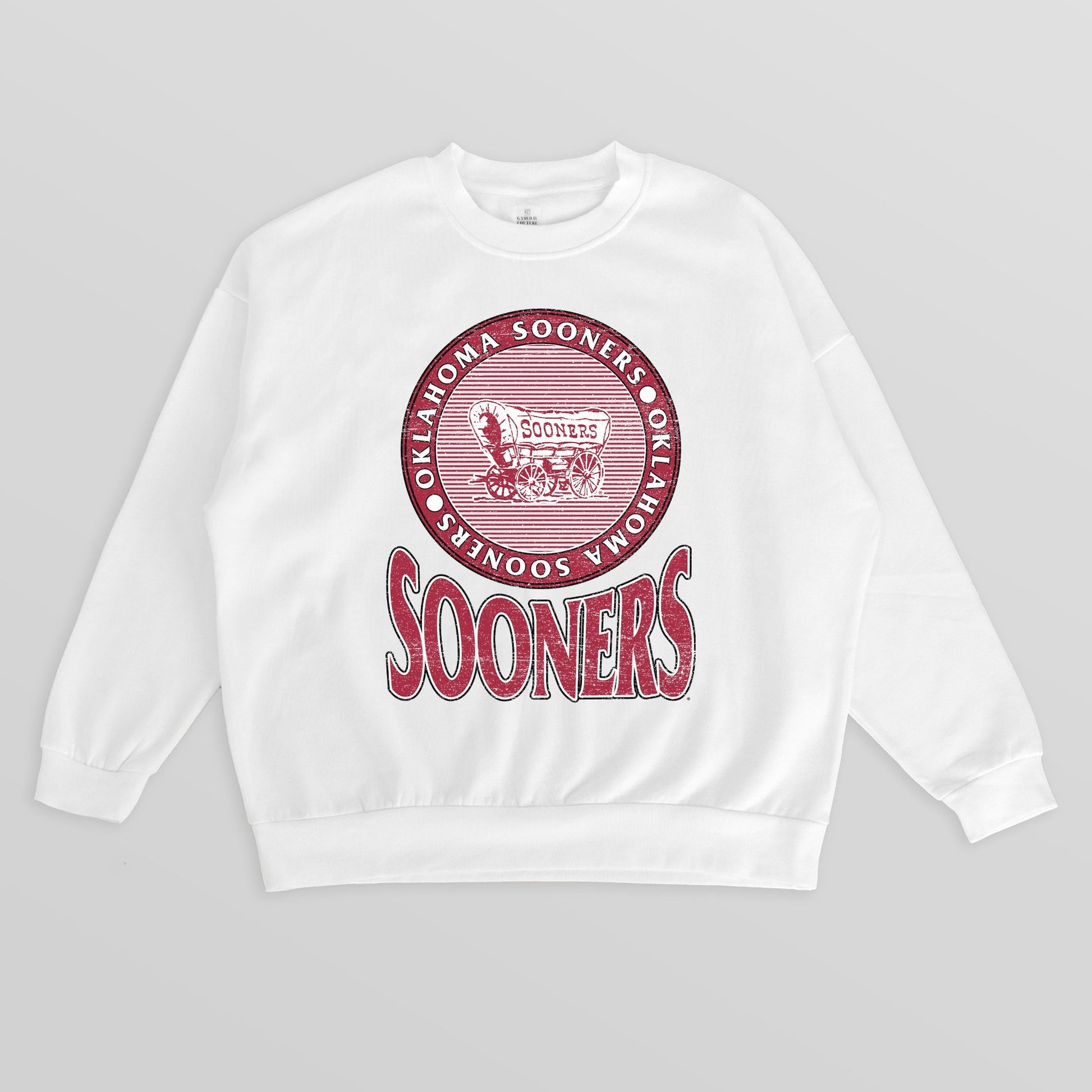 OKLAHOMA SOONERS ENDZONE PREMIUM FLEECE DROP SHOULDER CREWNECK PULLOVER