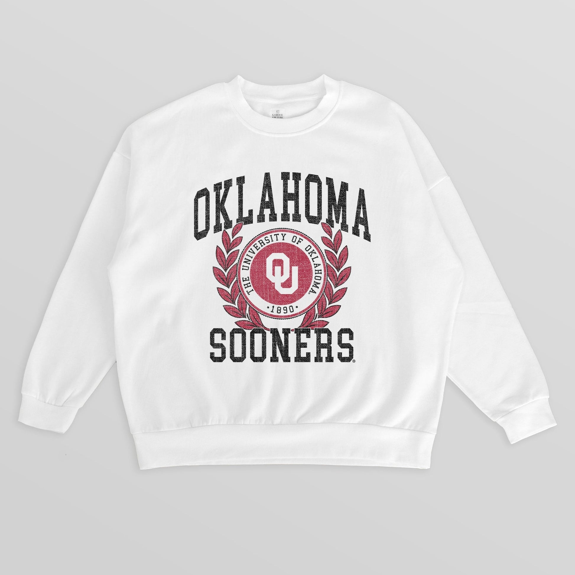 OKLAHOMA SOONERS GOLD STANDARD PREMIUM FLEECE DROP SHOULDER CREWNECK PULLOVER