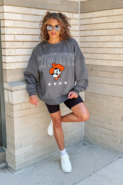 OKLAHOMA STATE COWBOYS RISING STAR PREMIUM FLEECE CREWNECK PULLOVER
