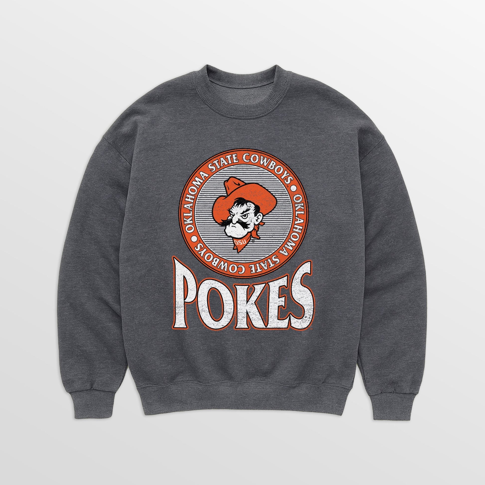 OKLAHOMA STATE COWBOYS SATURDAY SEAL PREMIUM FLEECE DROP SHOULDER CREWNECK PULLOVER