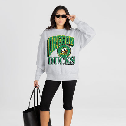 OREGON DUCKS GAME ON PREMIUM FLEECE DROP SHOULDER CREWNECK PULLOVER