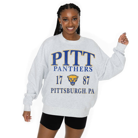 PITTSBURGH PANTHERS ALLEGIANCE LONG SLEEVE UNISEX FIT PREMIUM FLEECE CREWNECK SWEATSHIRT WITH RIBBED KNIT NECKLINE, WRIST, AND WAISTBAND - The Club