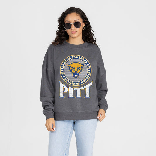 PITTSBURGH PANTHERS SATURDAY SEAL PREMIUM FLEECE DROP SHOULDER CREWNECK PULLOVER