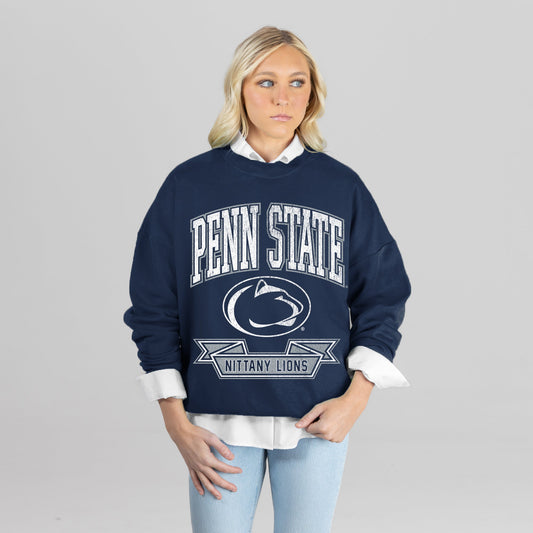 PENN STATE NITTANY LIONS CLASSIC ARCHIVES PREMIUM FLEECE DROP SHOULDER CREWNECK PULLOVER