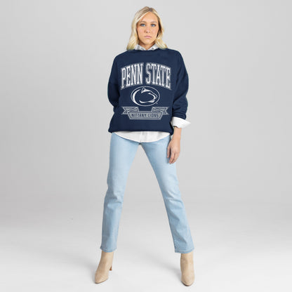 PENN STATE NITTANY LIONS CLASSIC ARCHIVES PREMIUM FLEECE DROP SHOULDER CREWNECK PULLOVER