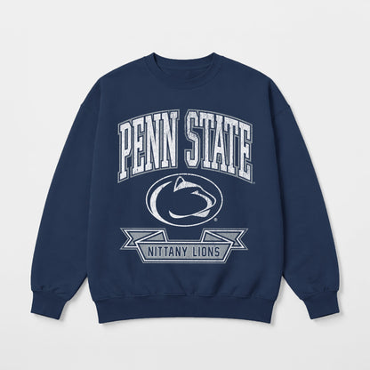 PENN STATE NITTANY LIONS CLASSIC ARCHIVES PREMIUM FLEECE DROP SHOULDER CREWNECK PULLOVER