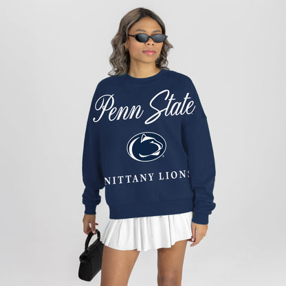 PENN STATE NITTANY LIONS LEGACY CLUB PREMIUM FLEECE DROP SHOULDER CREWNECK PULLOVER