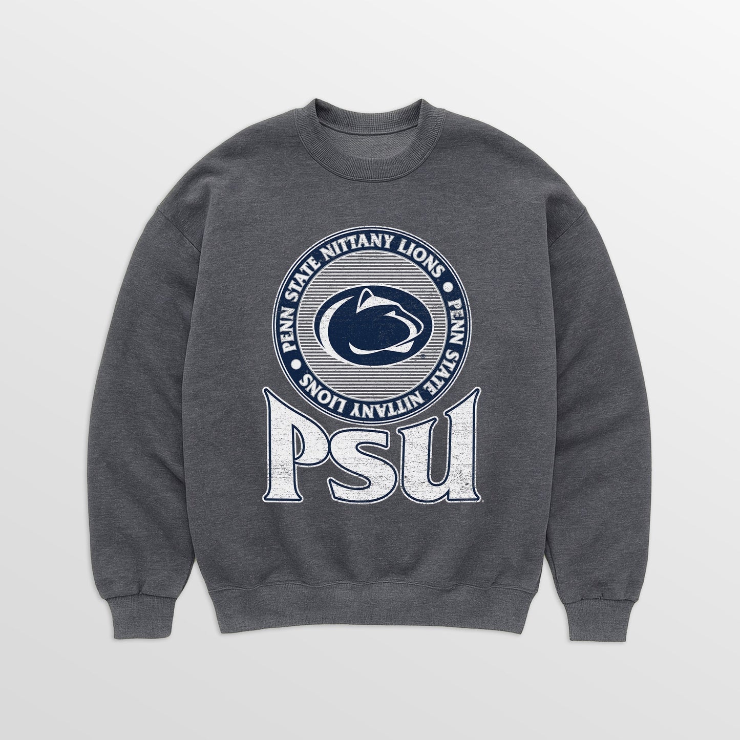 PENN STATE NITTANY LIONS SATURDAY SEAL PREMIUM FLEECE DROP SHOULDER CREWNECK PULLOVER