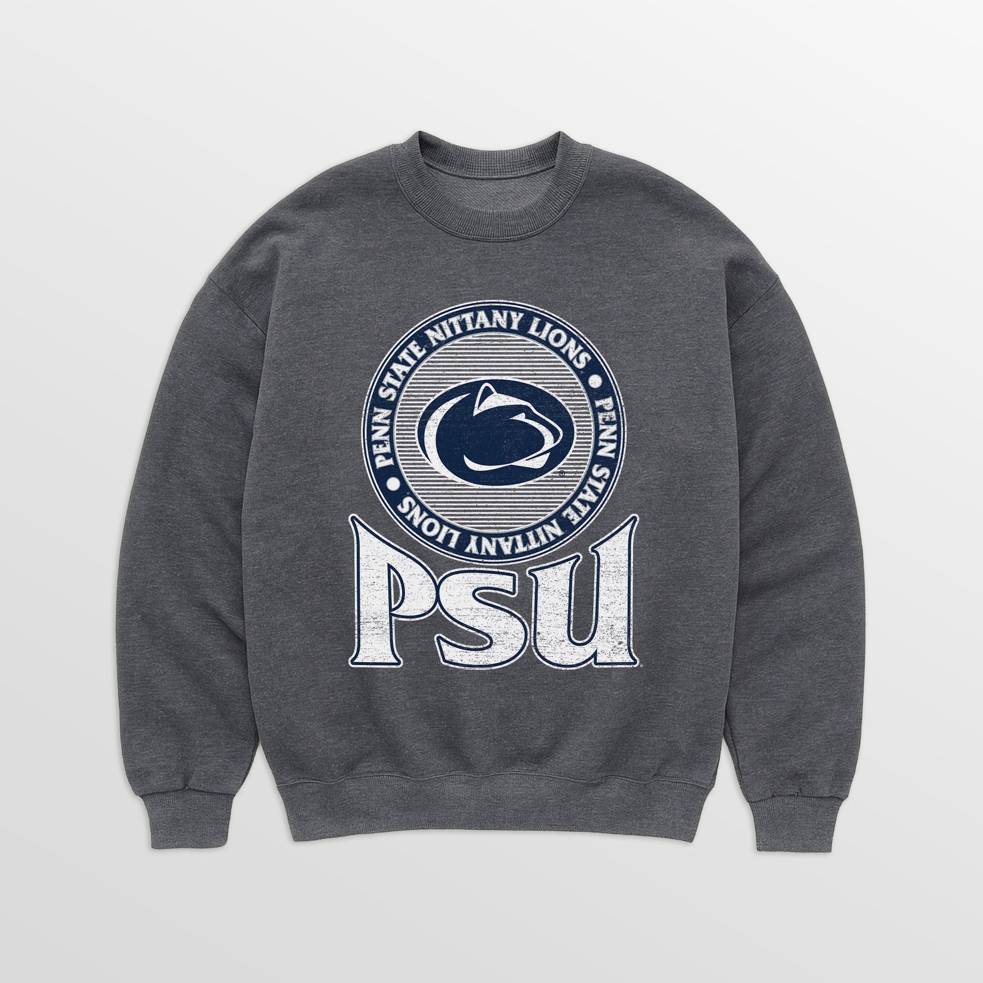 PENN STATE NITTANY LIONS SATURDAY SEAL PREMIUM FLEECE DROP SHOULDER CREWNECK PULLOVER