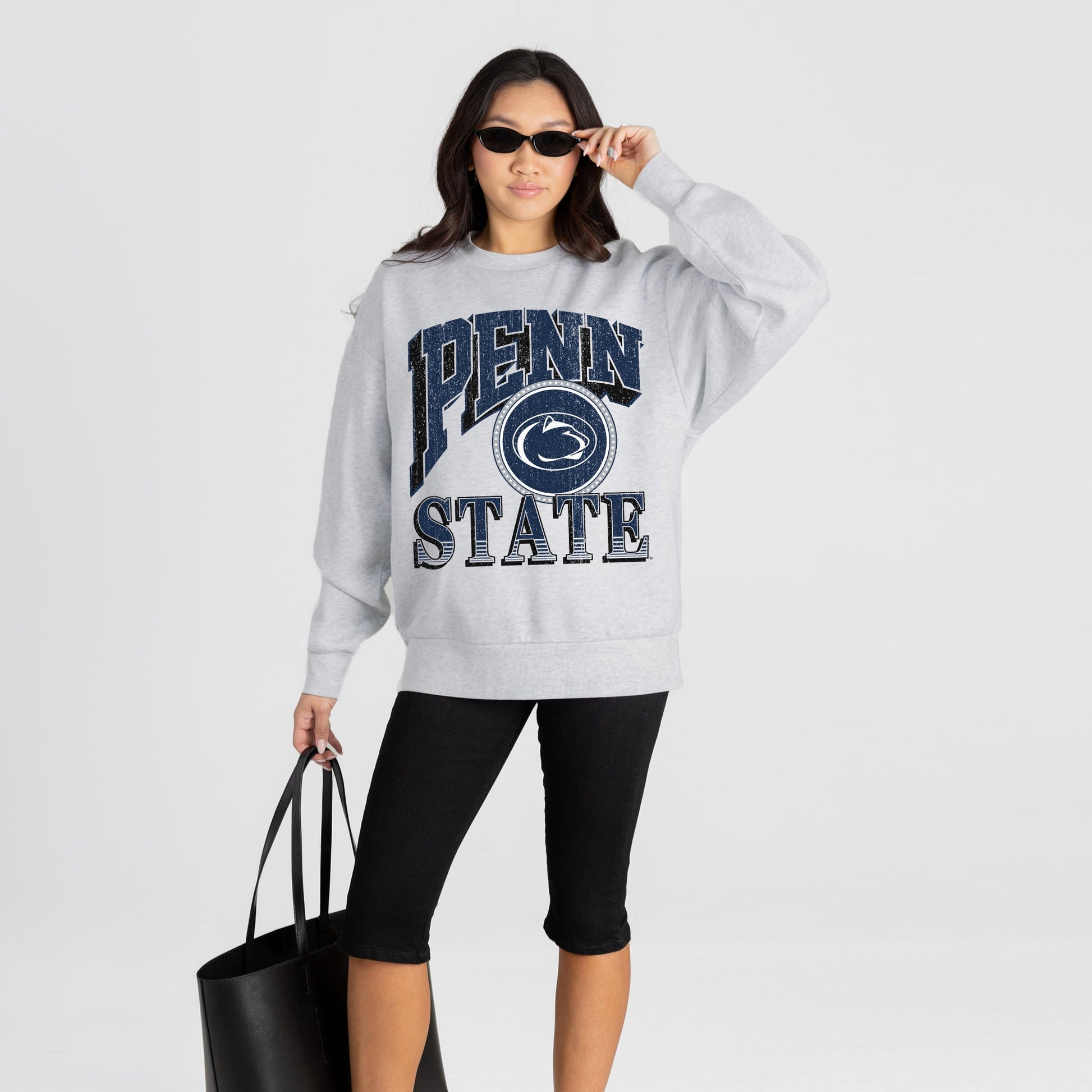 PENN STATE NITTANY LIONS GAME ON PREMIUM FLEECE DROP SHOULDER CREWNECK PULLOVER