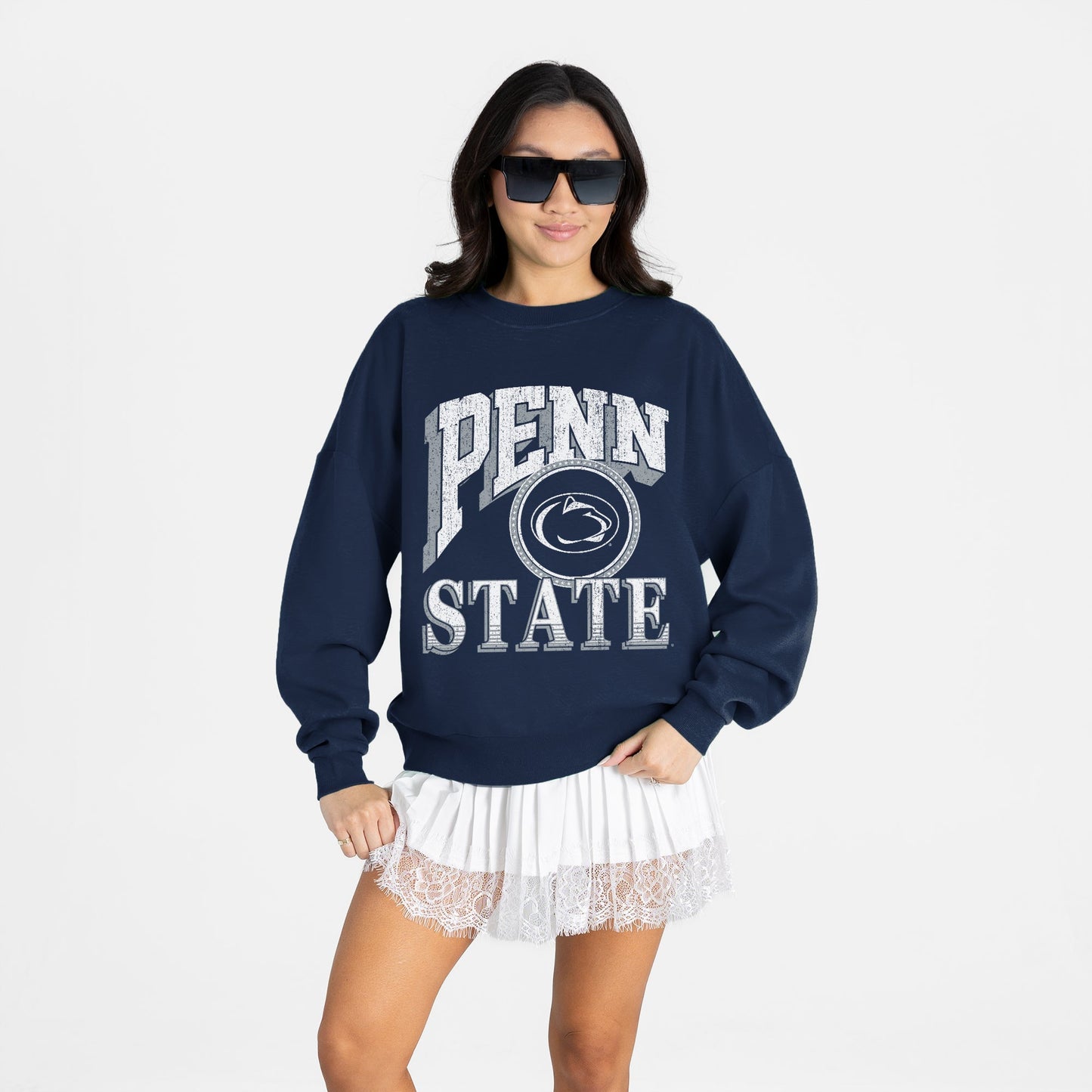 PENN STATE NITTANY LIONS MAIN CHARACTER PREMIUM FLEECE DROP SHOULDER CREWNECK PULLOVER