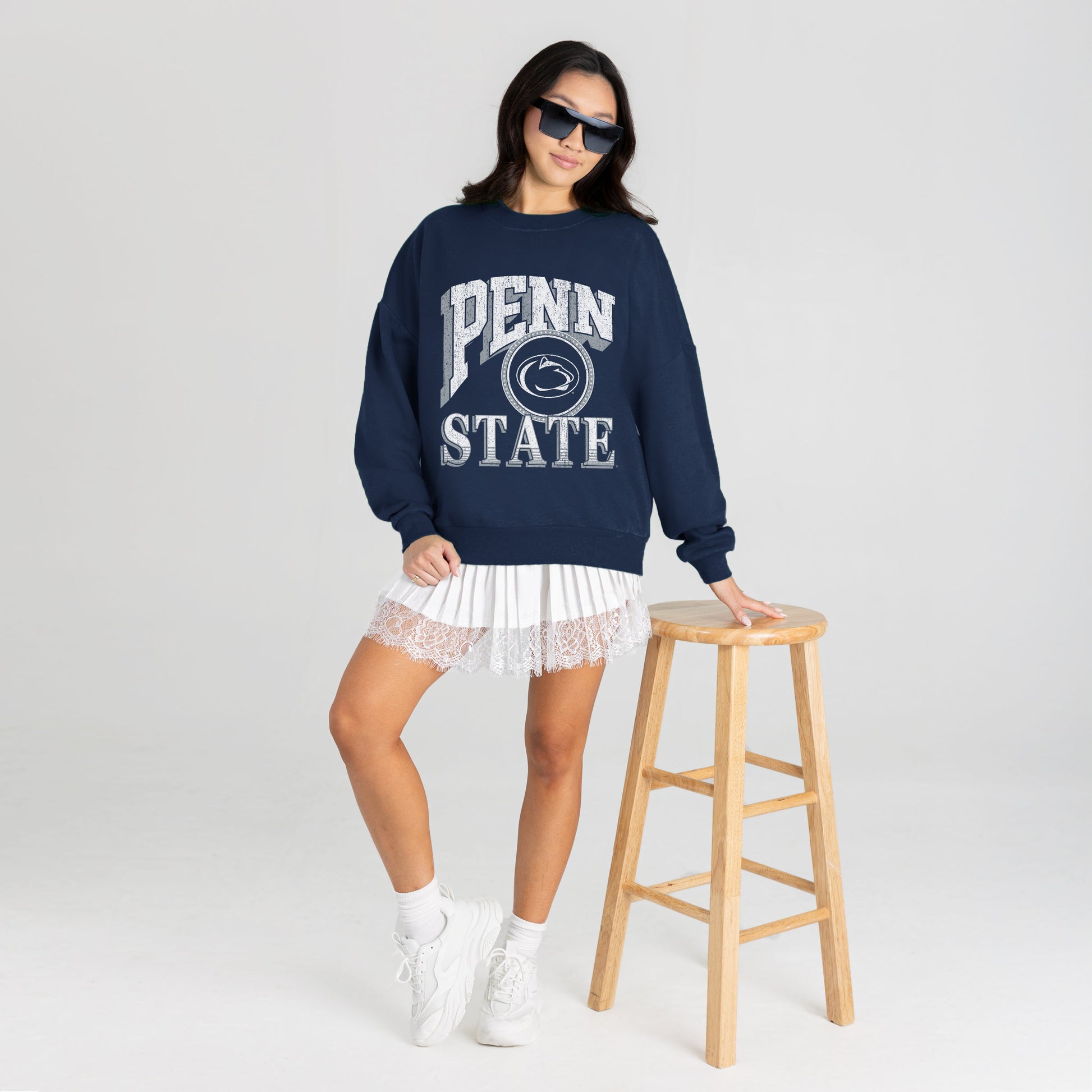 PENN STATE NITTANY LIONS MAIN CHARACTER PREMIUM FLEECE DROP SHOULDER CREWNECK PULLOVER