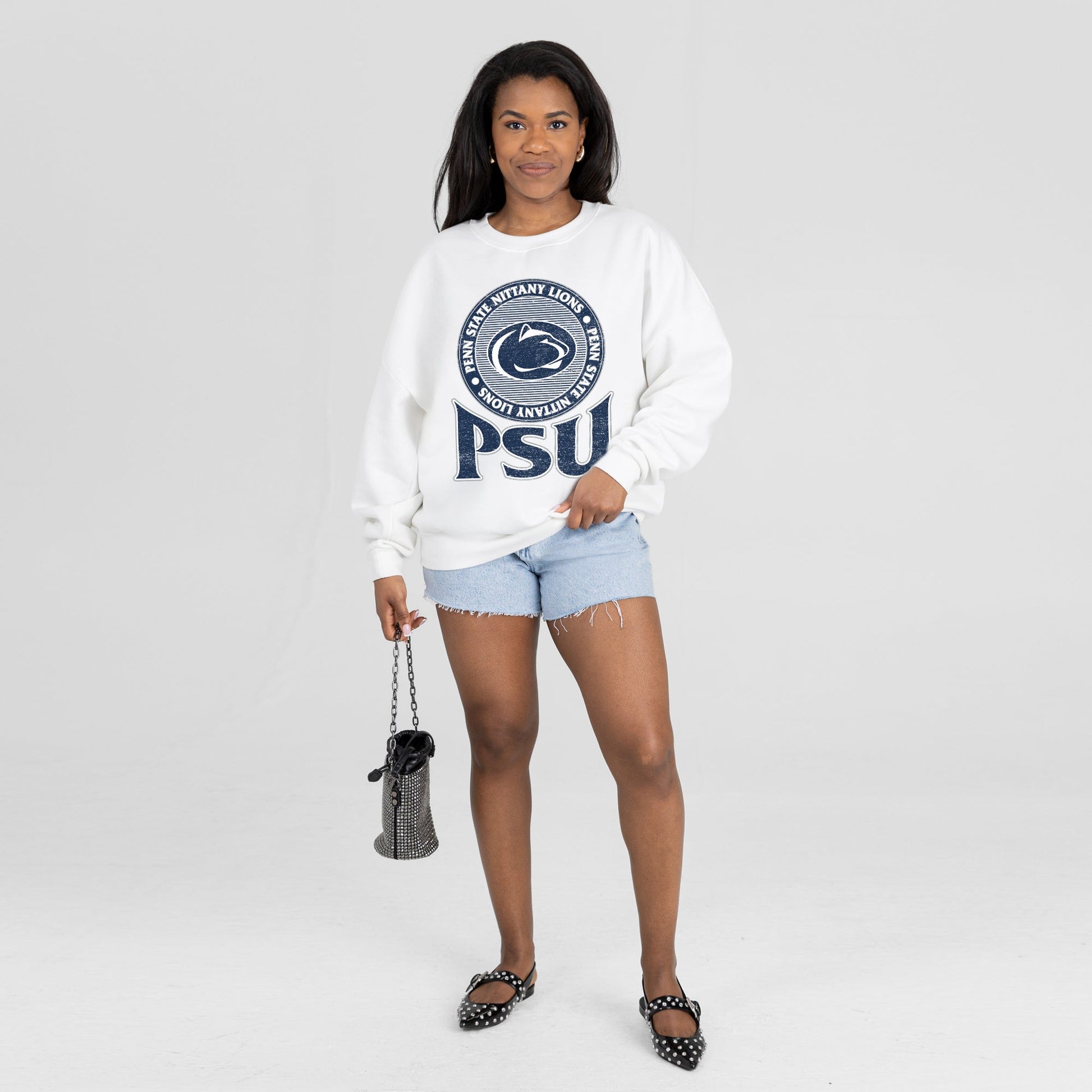 PENN STATE NITTANY LIONS ENDZONE PREMIUM FLEECE DROP SHOULDER CREWNECK PULLOVER