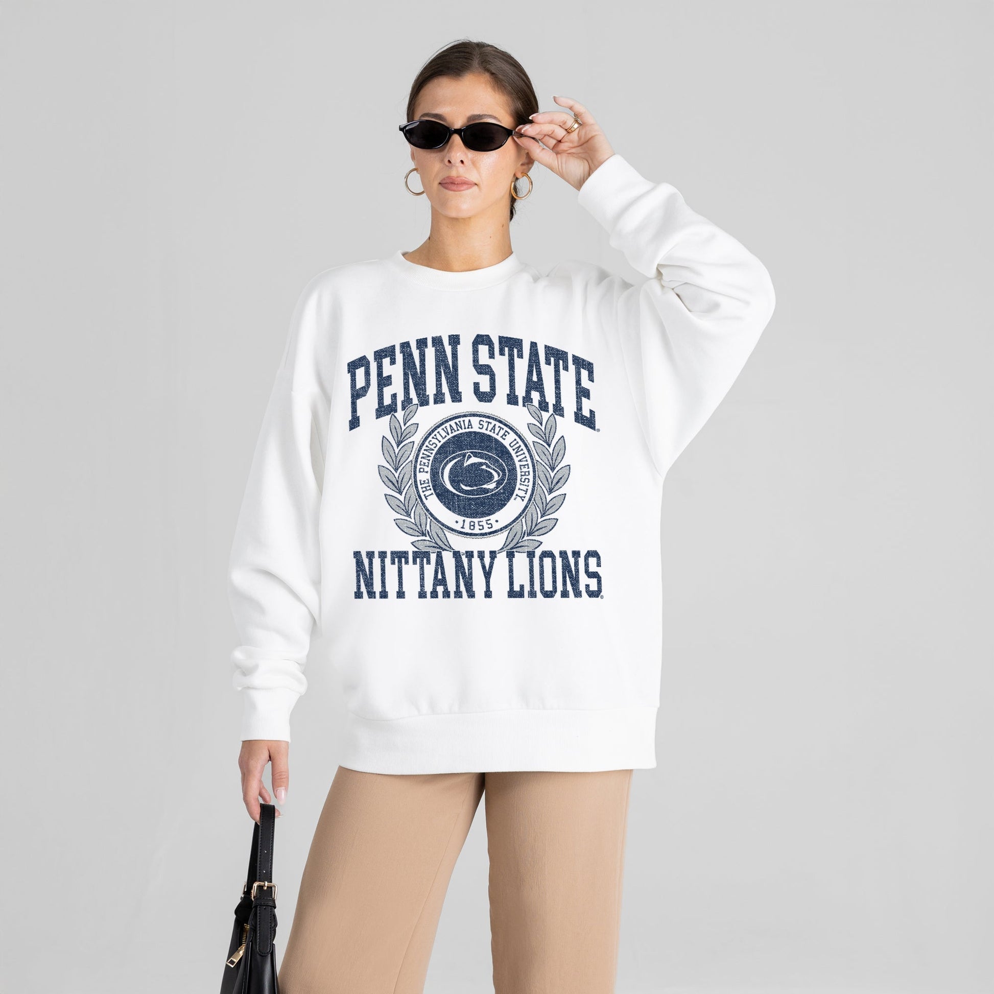PENN STATE NITTANY LIONS GOLD STANDARD PREMIUM FLEECE DROP SHOULDER CREWNECK PULLOVER