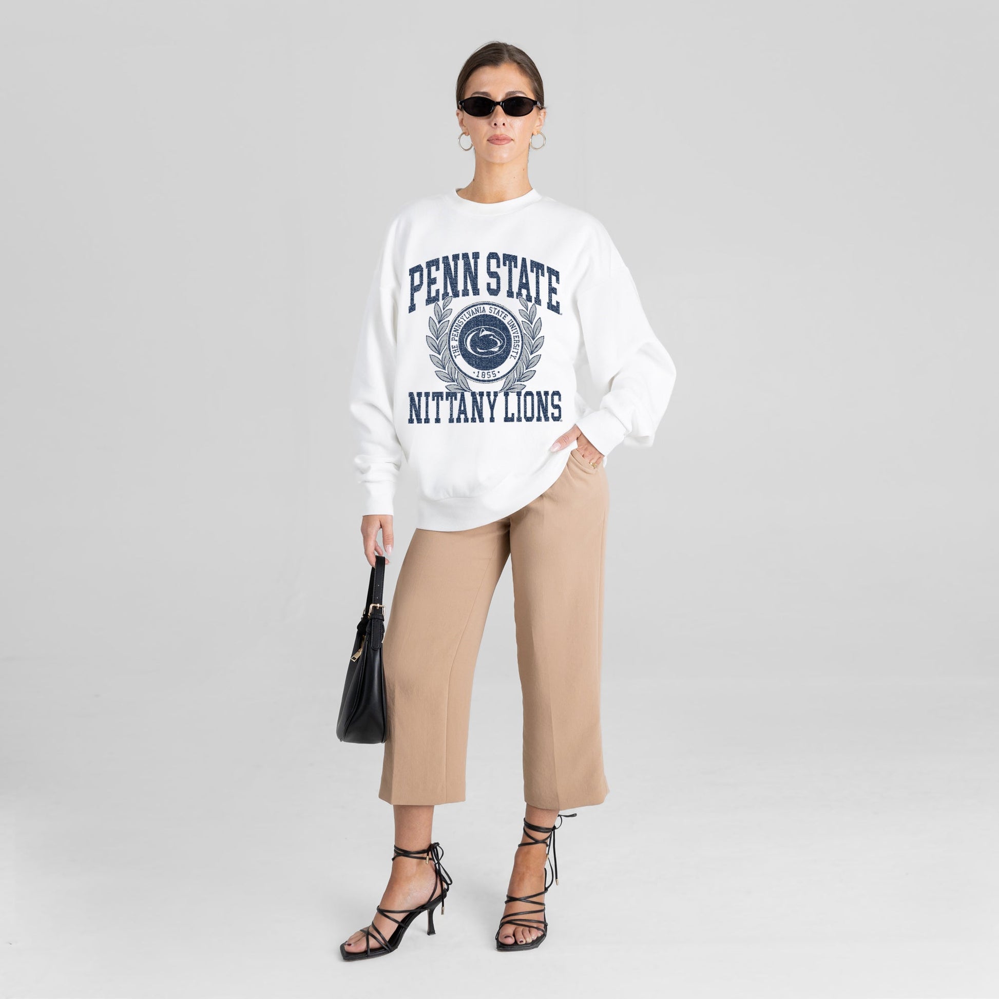 PENN STATE NITTANY LIONS GOLD STANDARD PREMIUM FLEECE DROP SHOULDER CREWNECK PULLOVER