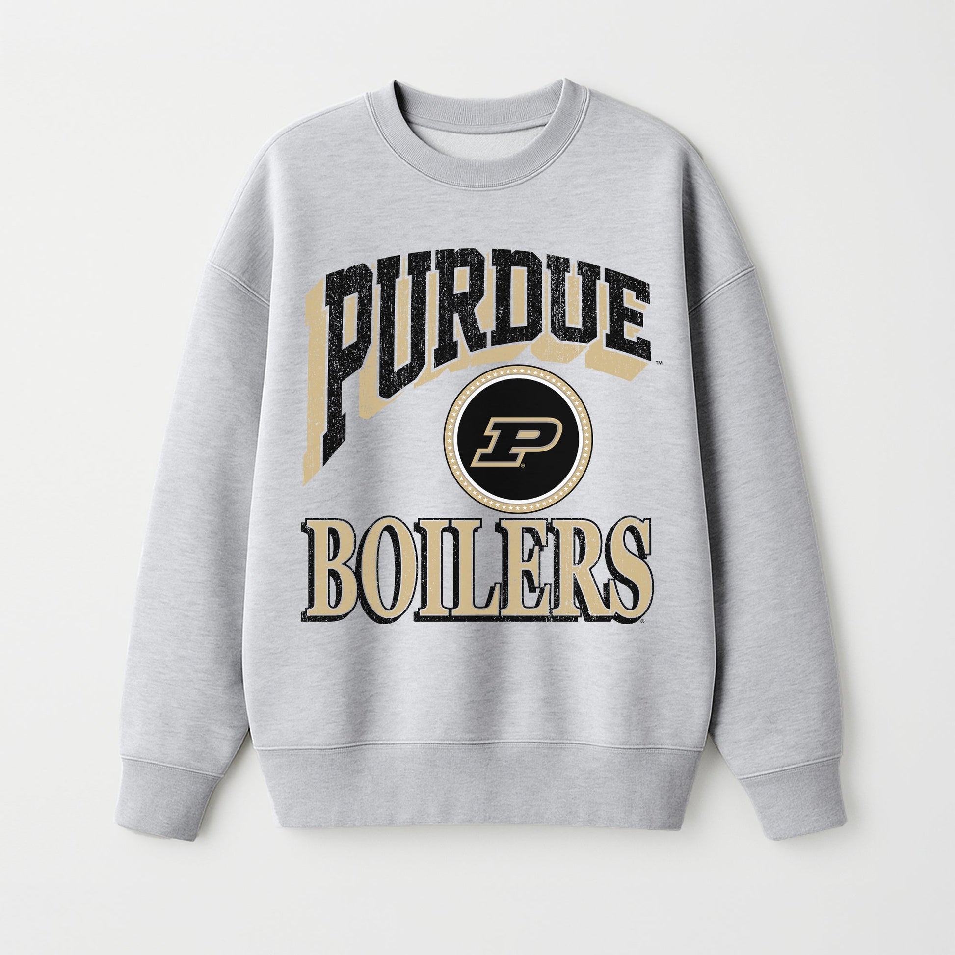 PURDUE BOILERMAKERS GAME ON PREMIUM FLEECE DROP SHOULDER CREWNECK PULLOVER