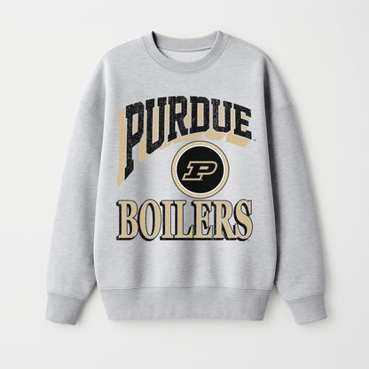 PURDUE BOILERMAKERS GAME ON PREMIUM FLEECE DROP SHOULDER CREWNECK PULLOVER