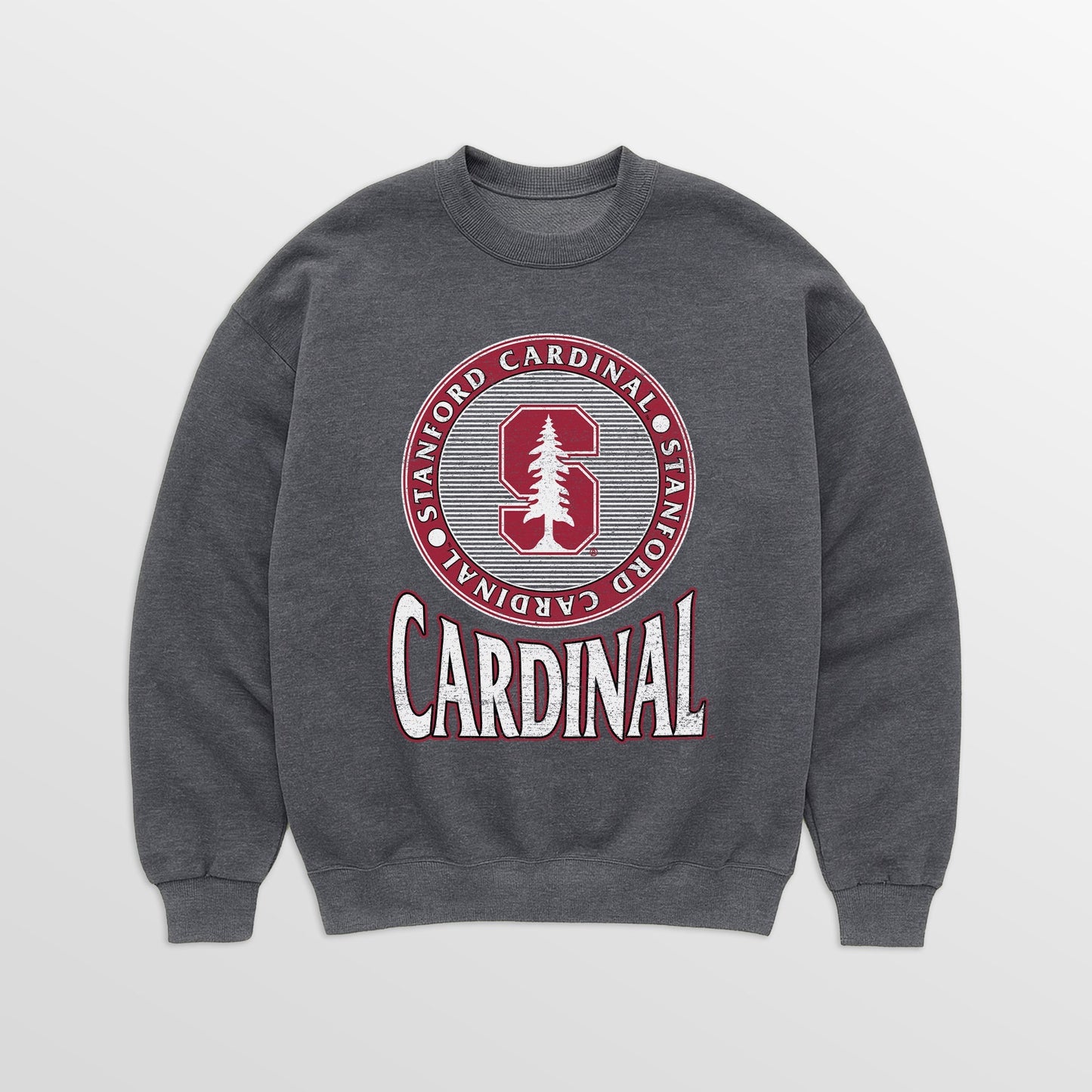 STANFORD CARDINAL SATURDAY SEAL PREMIUM FLEECE DROP SHOULDER CREWNECK PULLOVER