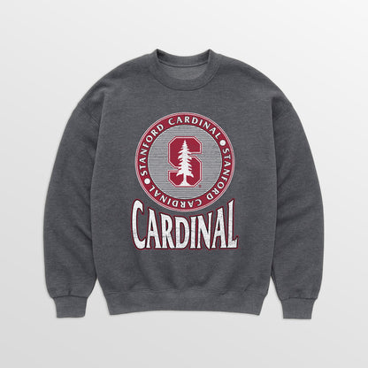 STANFORD CARDINAL SATURDAY SEAL PREMIUM FLEECE DROP SHOULDER CREWNECK PULLOVER