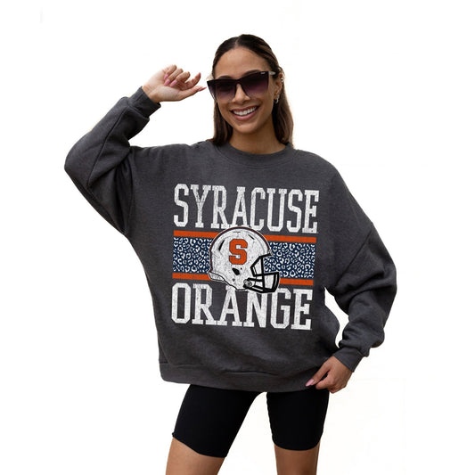 SYRACUSE ORANGE WILD TAILGATE LONG SLEEVE UNISEX FIT PREMIUM FLEECE CREWNECK SWEATSHIRT WITH RIBBED KNIT NECKLINE, WRIST, AND WAISTBAND - The Club