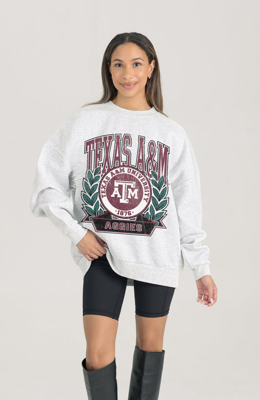 TEXAS A&M AGGIES HERITAGE PREMIUM FLEECE DROP SHOULDER CREWNECK PULLOVER