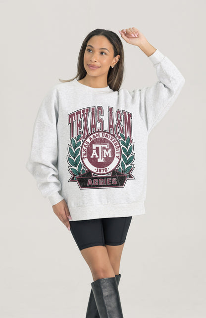 TEXAS A&M AGGIES HERITAGE PREMIUM FLEECE DROP SHOULDER CREWNECK PULLOVER
