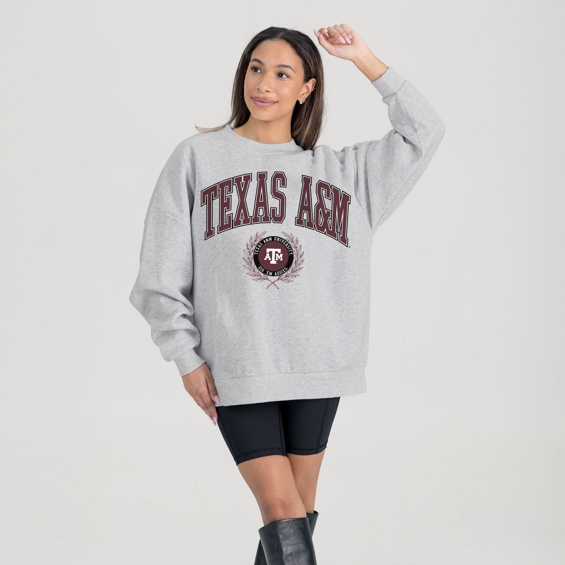 TEXAS A&M AGGIES TRADITION REFINED PREMIUM FLEECE CREWNECK PULLOVER